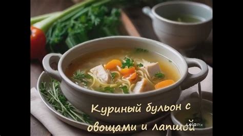 Ароматный бараний бульон с овощами и лапшой