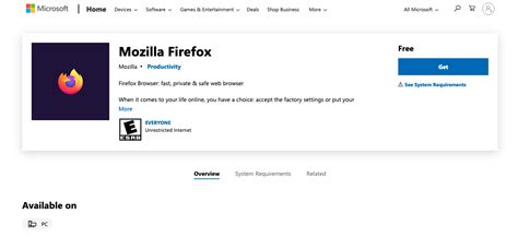 Загрузка Firefox из магазина приложений