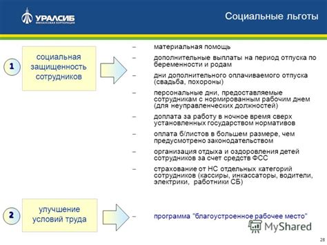 Материальная помощь и дополнительные льготы