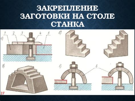 Методы установки заготовки на столе станка