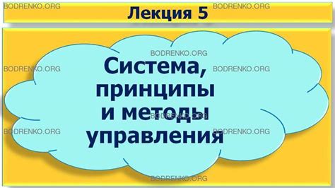 Основные принципы управления в учебной программе