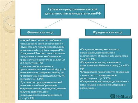 Основы понятий: физическое и юридическое лицо