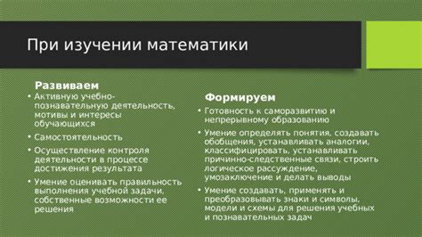 План учебного процесса для достижения успеха в изучении математики