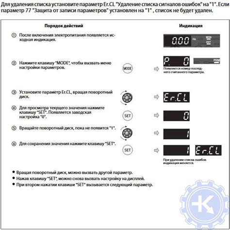 Применение списка кодов ошибок для определения требуемой детали