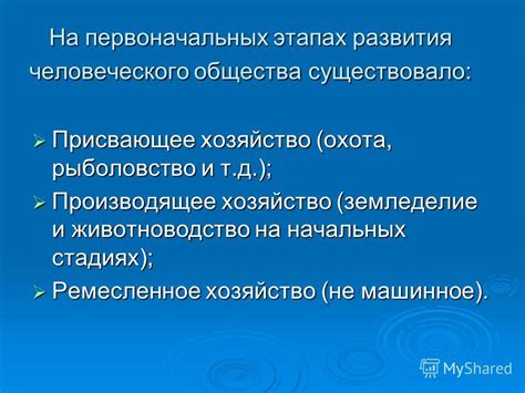 Производящее хозяйство и его основные особенности