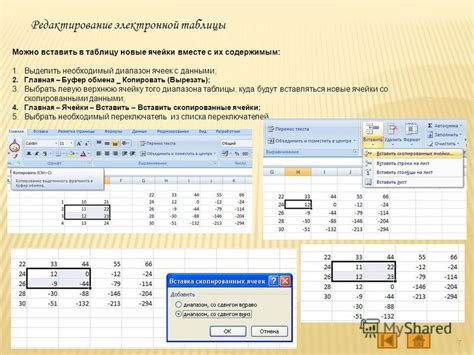 Раздел: Заполнение содержимым ячеек таблицы