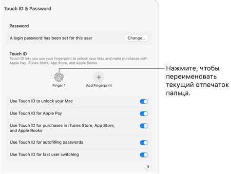 Раздел 4: Поиск и выбор настроек "Touch ID и код-пароль"