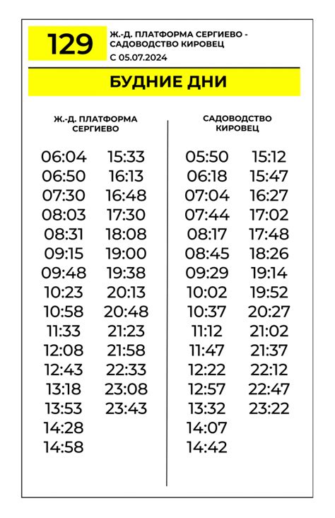 Расписание автобусных перевозок