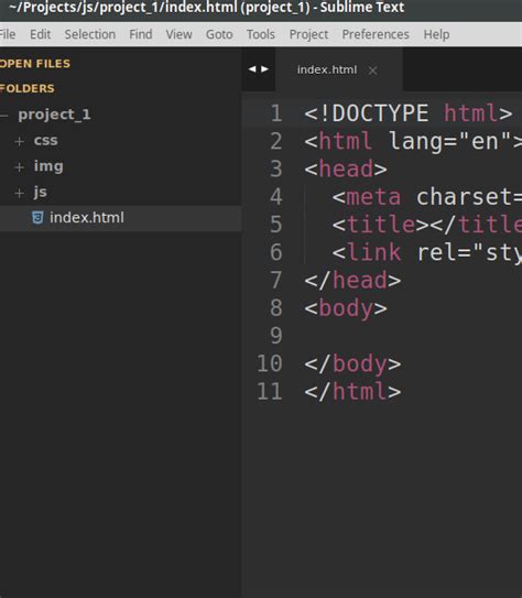 Создание файла стилей в Sublime Text