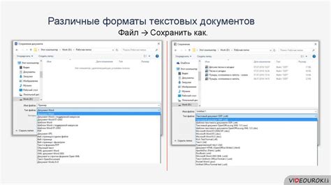 Сохранение документа в различных форматах для совместной работы и публикации