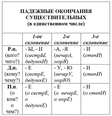 Способы изменения падежей и правила склонения слов