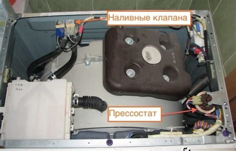 Типичные расположения прессостата во время работы стиральной машины Indesit