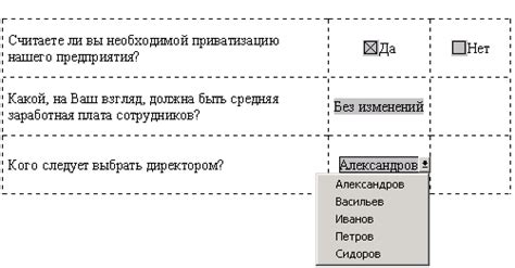 Удобство создания анкеты в Word с помощью разработчика