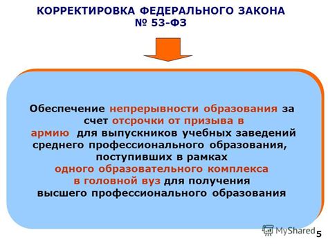 Условия предоставления возможности отсрочки в рамках образования