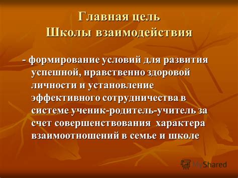 Установление эффективного взаимодействия с руководством школы