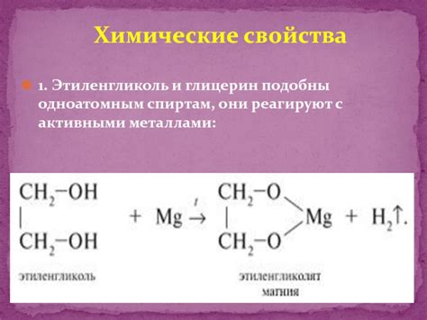 Химические свойства глицерина