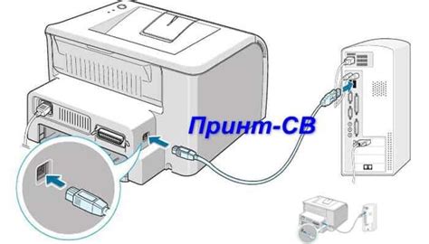 Шаг 1. Подключение принтера к ноутбуку через USB-кабель