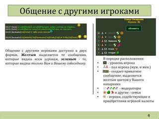  Взаимодействие с другими игроками: общение через чаты и оставление комментариев 