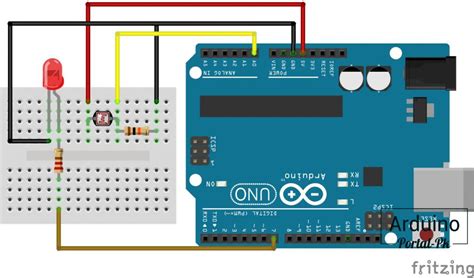  Подключение резистора к Arduino Uno 